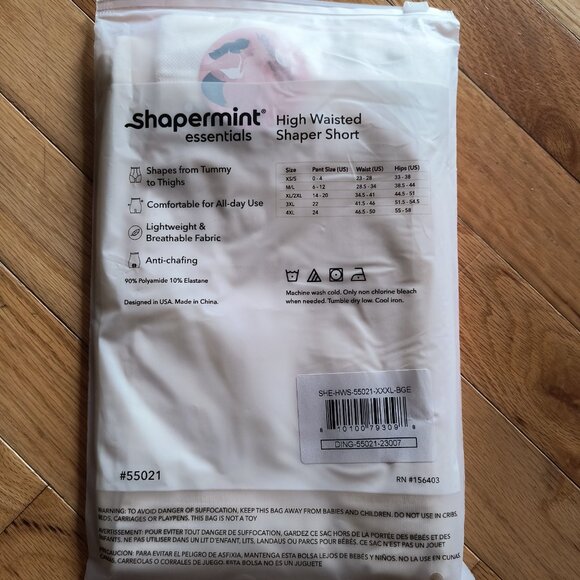 SHAPERMINT Essentials Beige 3X High Waisted Shaper Short NWT - Picture 3 of 8